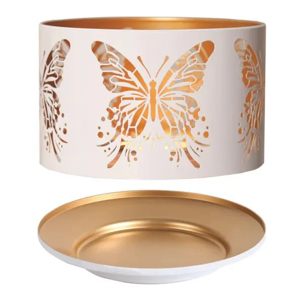 Shade and Tray Metal Silhouette - White Butterfly