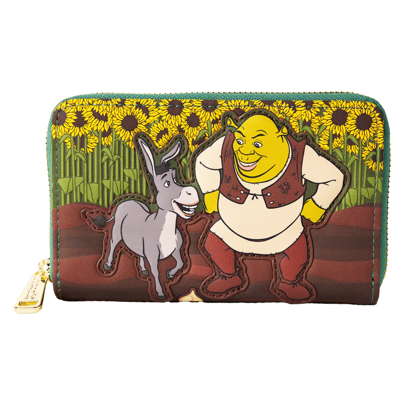 Loungefly Shrek & Donkey Sunflower Field Zip Around Wallet