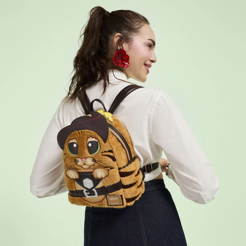Loungefly Shrek Puss in Boots Plush Cosplay Mini Backpack - Image 6