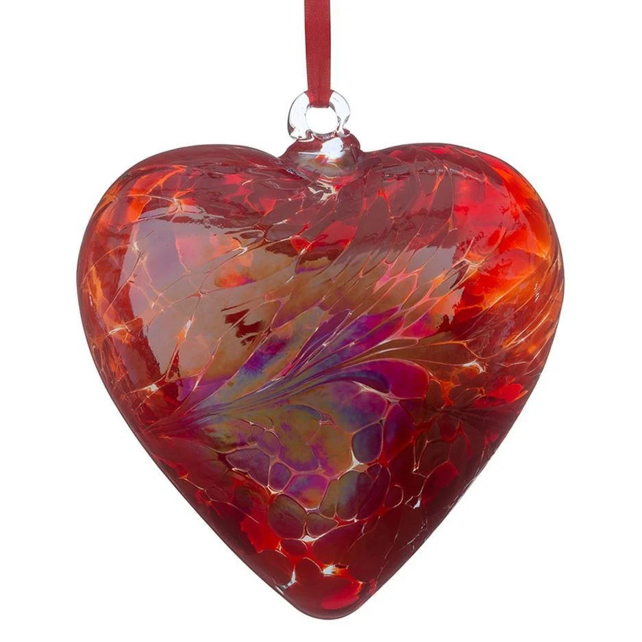 Sienna Glass 12cm Friendship Heart - Red