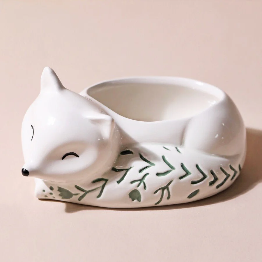 Lisa Angel Small Ceramic Sleeping Fox Planter - Image 2