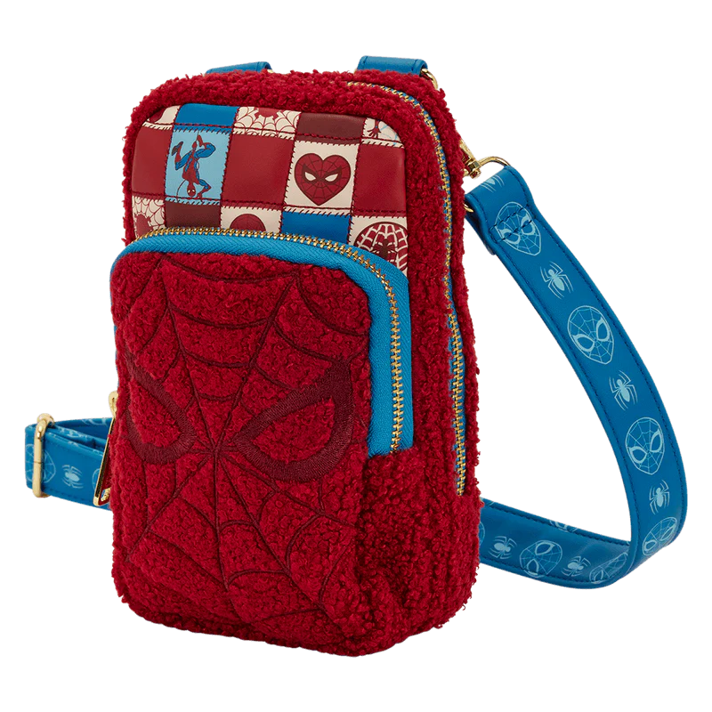Loungefly Spider-Man Sherpa Cell Phone Crossbody Bag with Coin Bag - Image 2