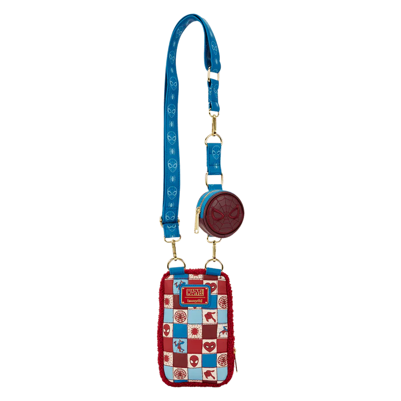 Loungefly Spider-Man Sherpa Cell Phone Crossbody Bag with Coin Bag - Image 4
