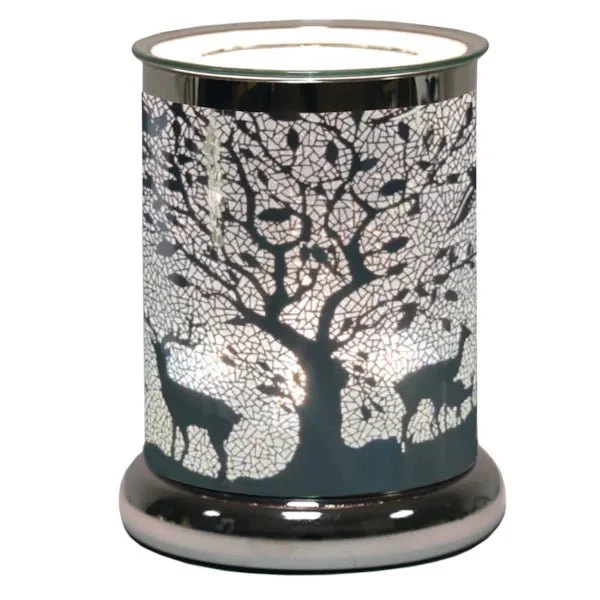 Stag & Tree Touch-Sensitive Wax Melt Burner – Chrome
