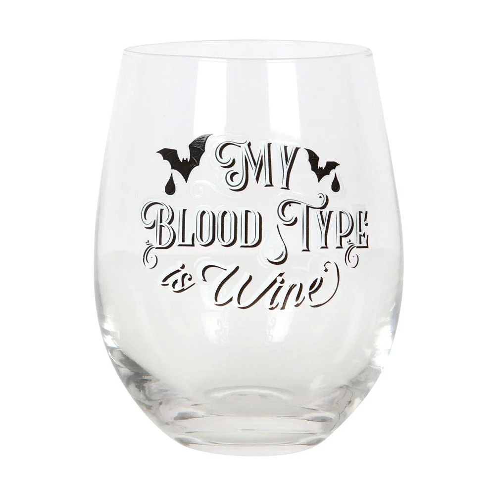 Stemless Wine Glass - My Blood Type