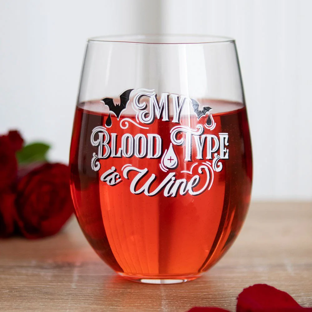 Stemless Wine Glass - My Blood Type - Image 3