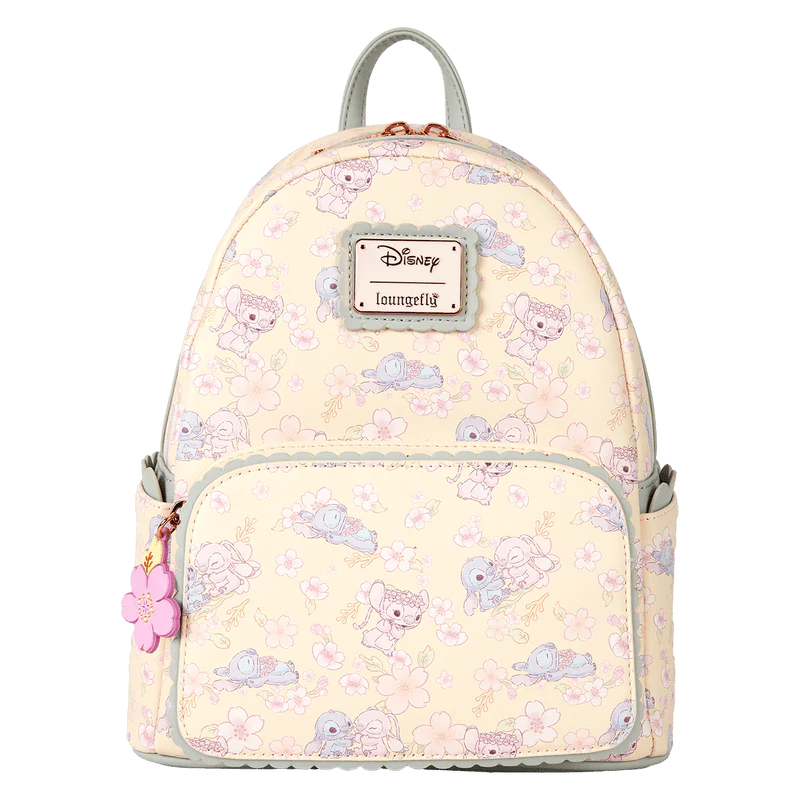 Loungefly Stitch & Angel Cherry Blossom All-Over Print Mini Backpack