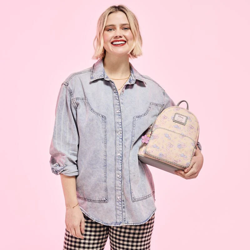 Loungefly Stitch & Angel Cherry Blossom All-Over Print Mini Backpack - Image 8