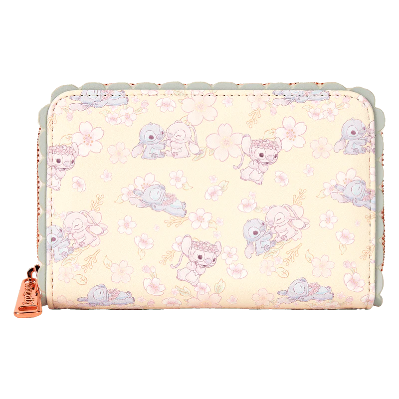 Loungefly Stitch & Angel Cherry Blossom All-Over Print Zip Around Wallet - Image 4