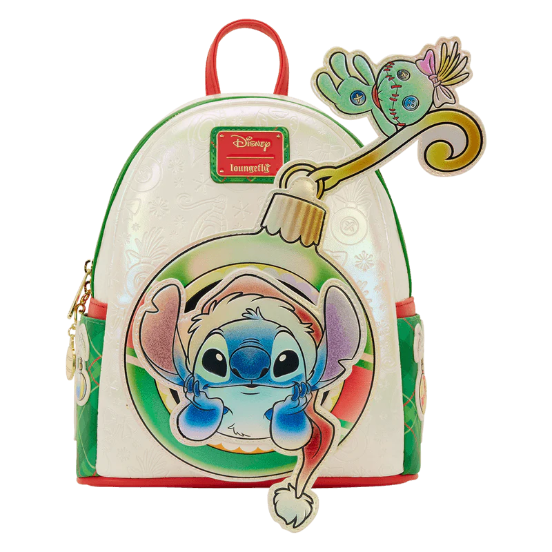 Loungefly Stitch & Scrump Iridescent Holiday Ornament Mini Backpack - Image 3