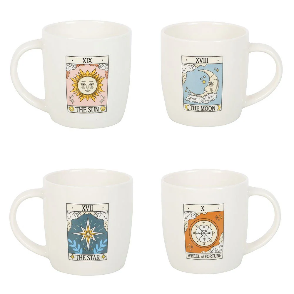 Tarot Card Mug Set – Sun, Moon, Star & Wheel | Mystical Homeware - Image 3