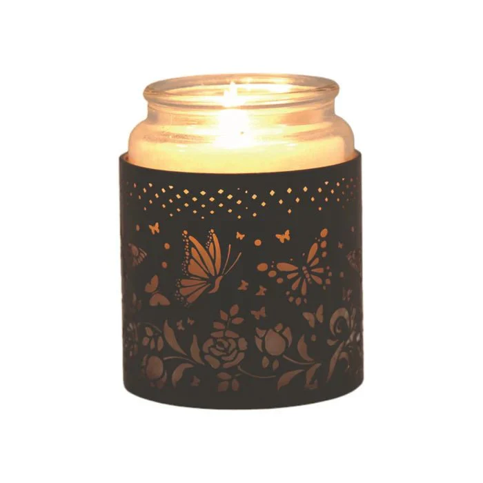 Butterfly Cutout Wax Melt Burner – Black & Gold Floral Design - Image 4