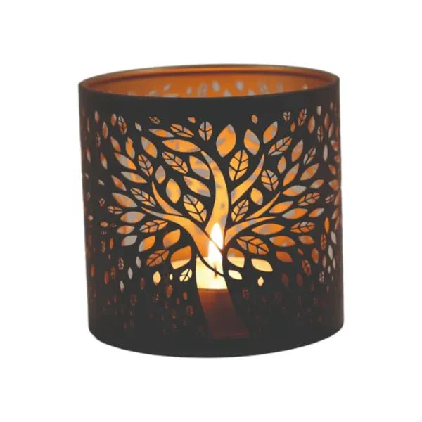 Tree of Life Wax Melt Burner – Black with Glass Dish - Image 3