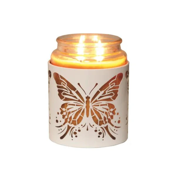 Tealight Wax Melter and Candle Holder - White & Gold Silhouette Butterfly - Image 4