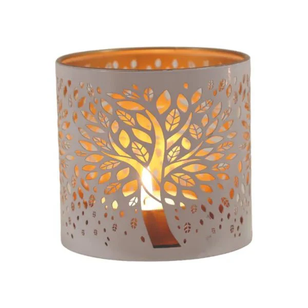 White Tree of Life Wax Melt Burner – Cutout Metal Design - Image 3