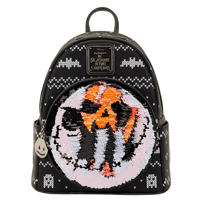 Loungefly The Nightmare Before Christmas Jack Skellington Reversible Sequins Mini Backpack - Image 3