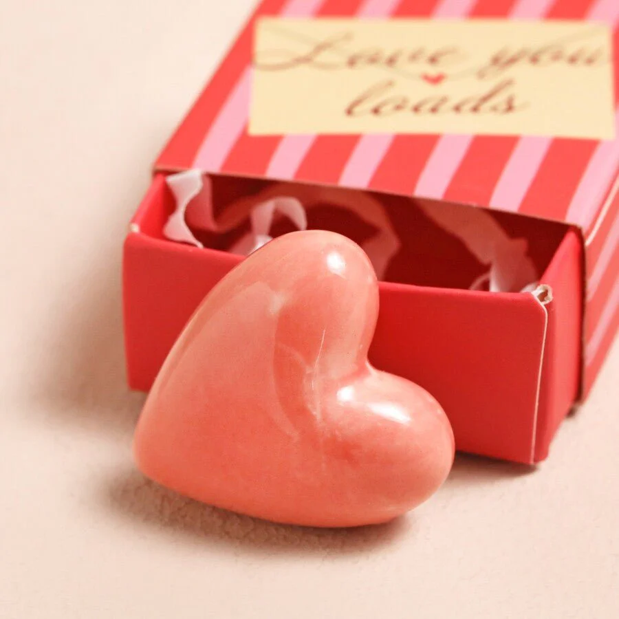 Lisa Angel Tiny Matchbox Love You Ceramic Heart Token - Image 2