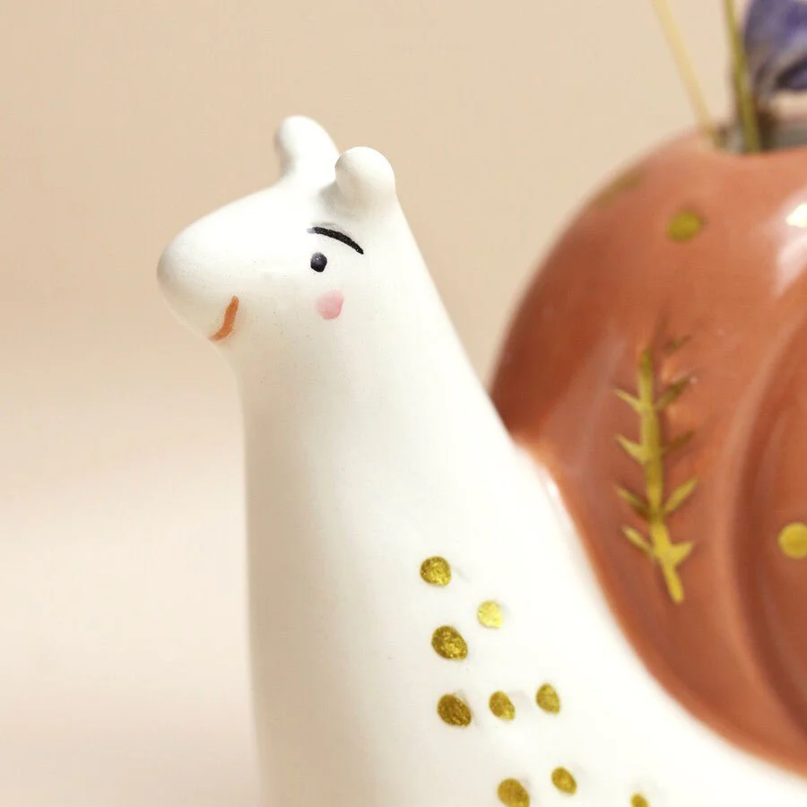 Lisa Angel Tiny Snail Ceramic Bud Vase - Image 2