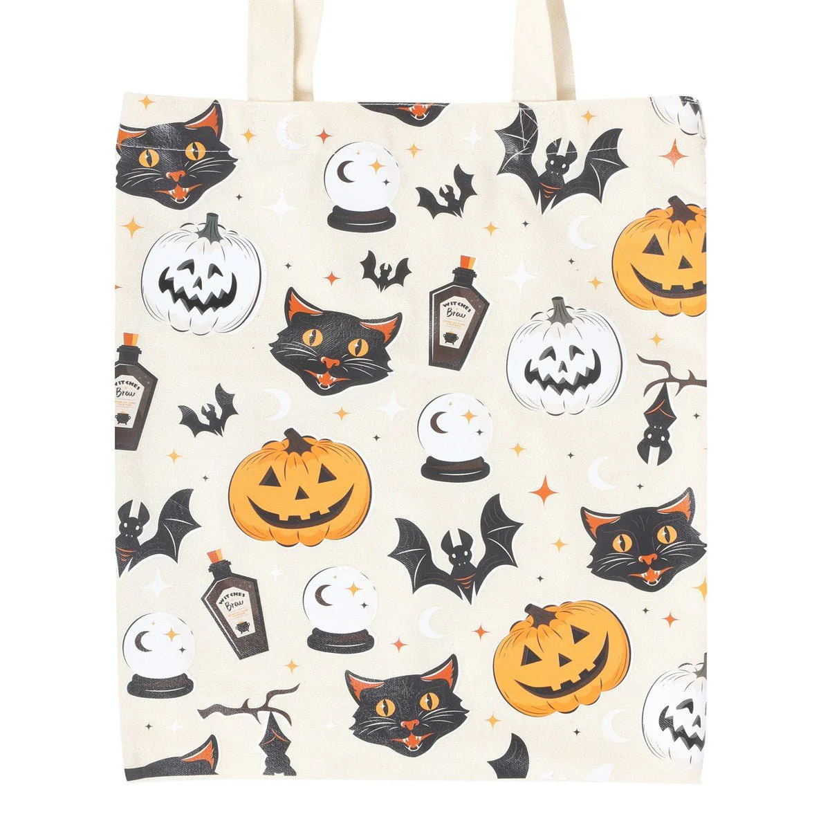 Tote Bag - Spooky Cat & Pumpkin Print - Image 2
