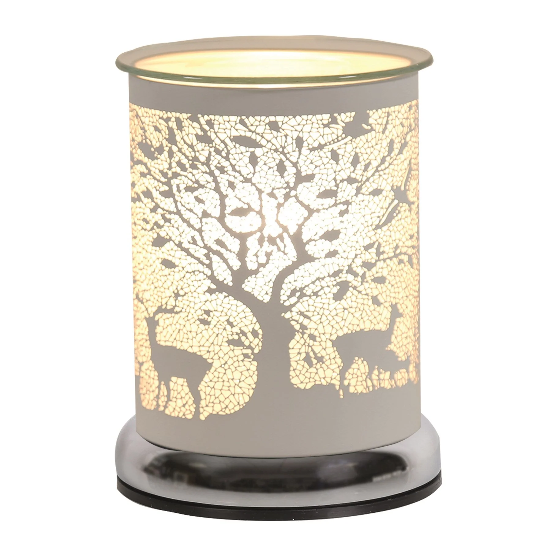 Stag Under Tree Electric Wax Melt Burner – White