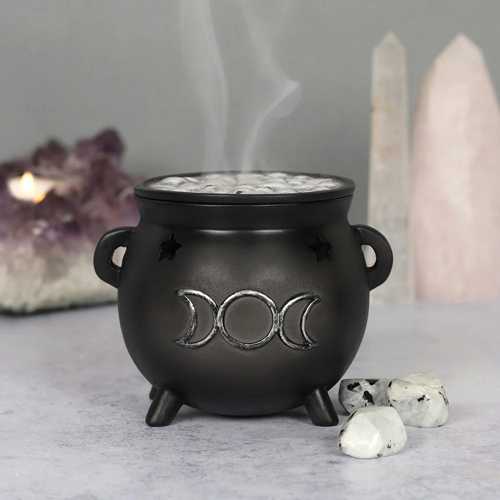 Cauldron Incense Cone Burner Triple Moon - Image 4