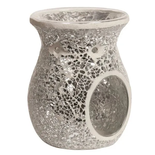 Silver Mosaic Glass Wax Melt Burner
