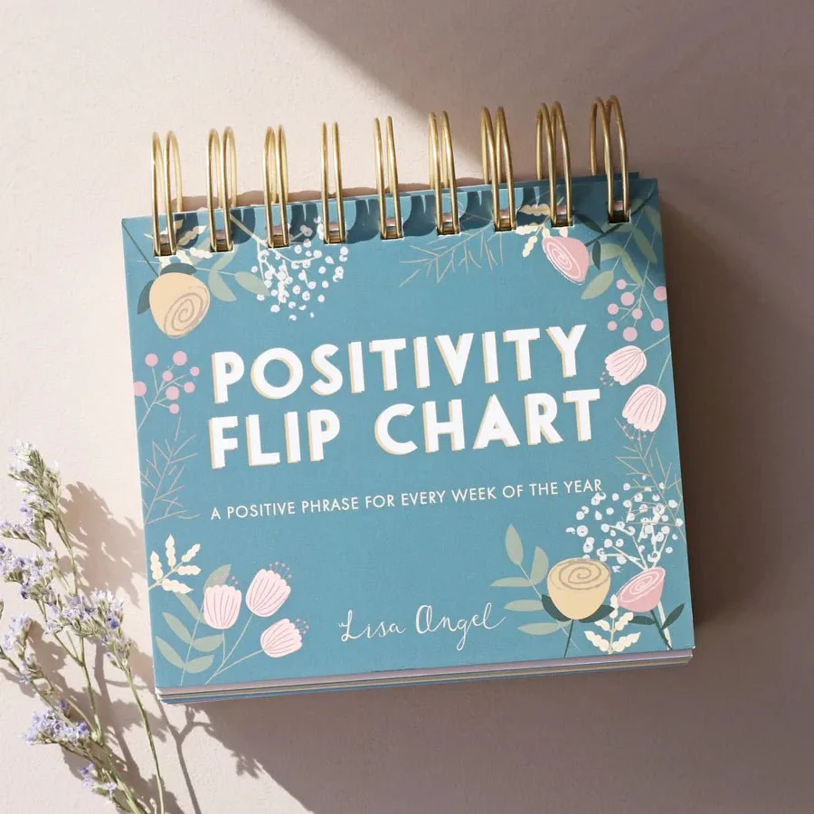 Lisa Angel Weekly Positivity Floral Desktop Flip Chart