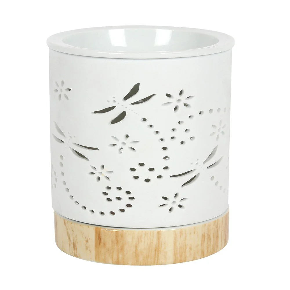 White Ceramic Warmer - Dragonfly