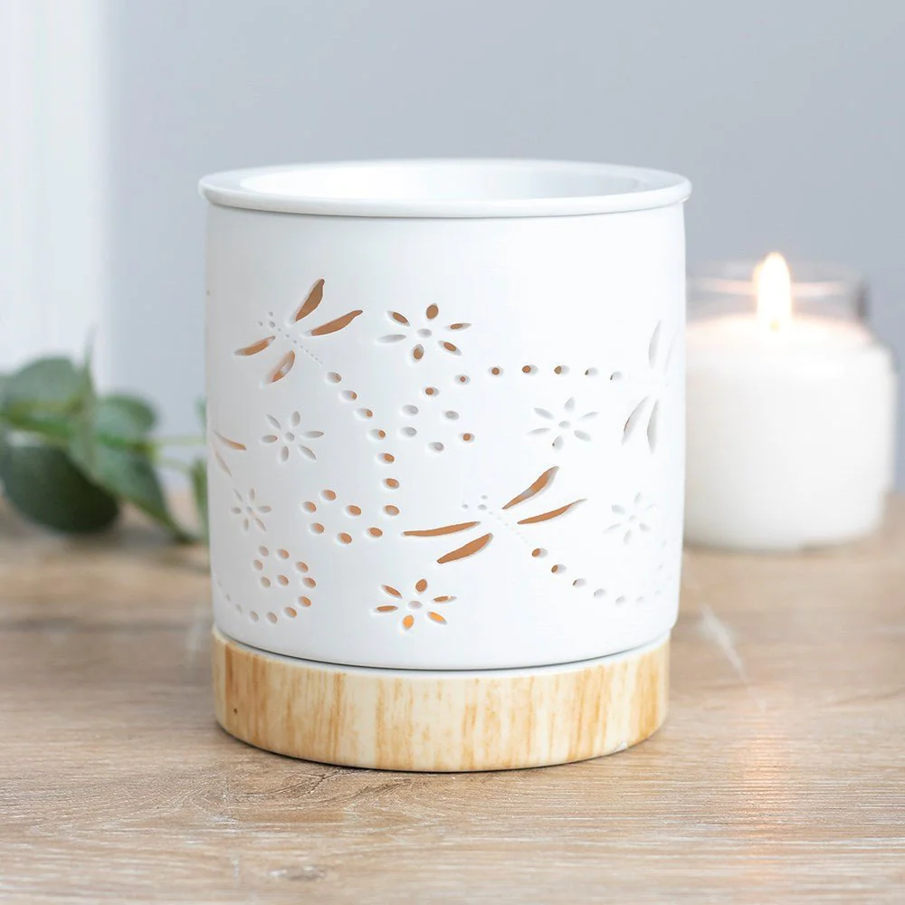 White Ceramic Warmer - Dragonfly - Image 3