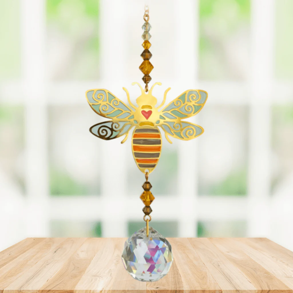 Bee “Autumn Gold” Crystal Suncatcher – Crystal Dreams Range - Image 2