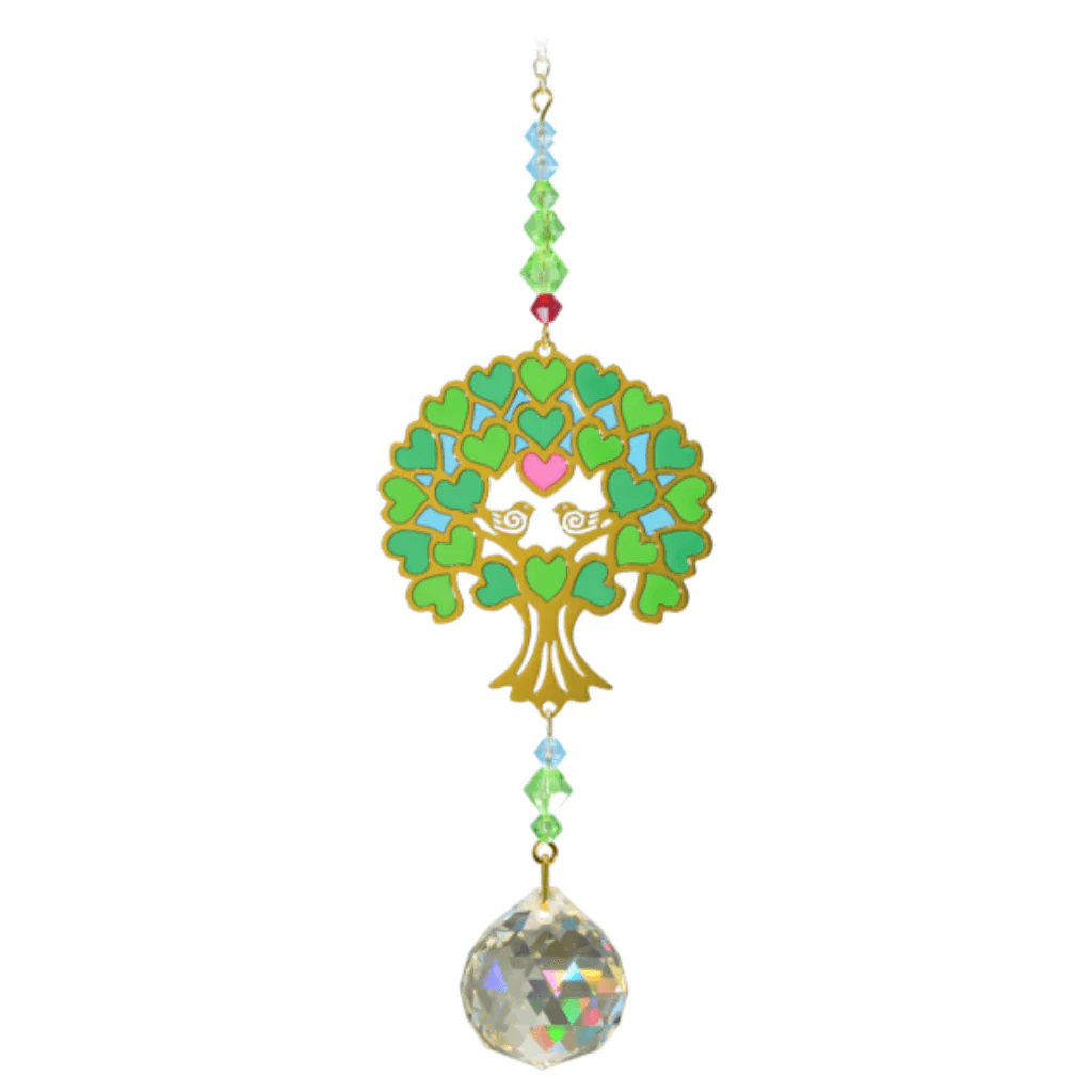 Tree of Life Green Crystal Suncatcher – Crystal Dreams Range