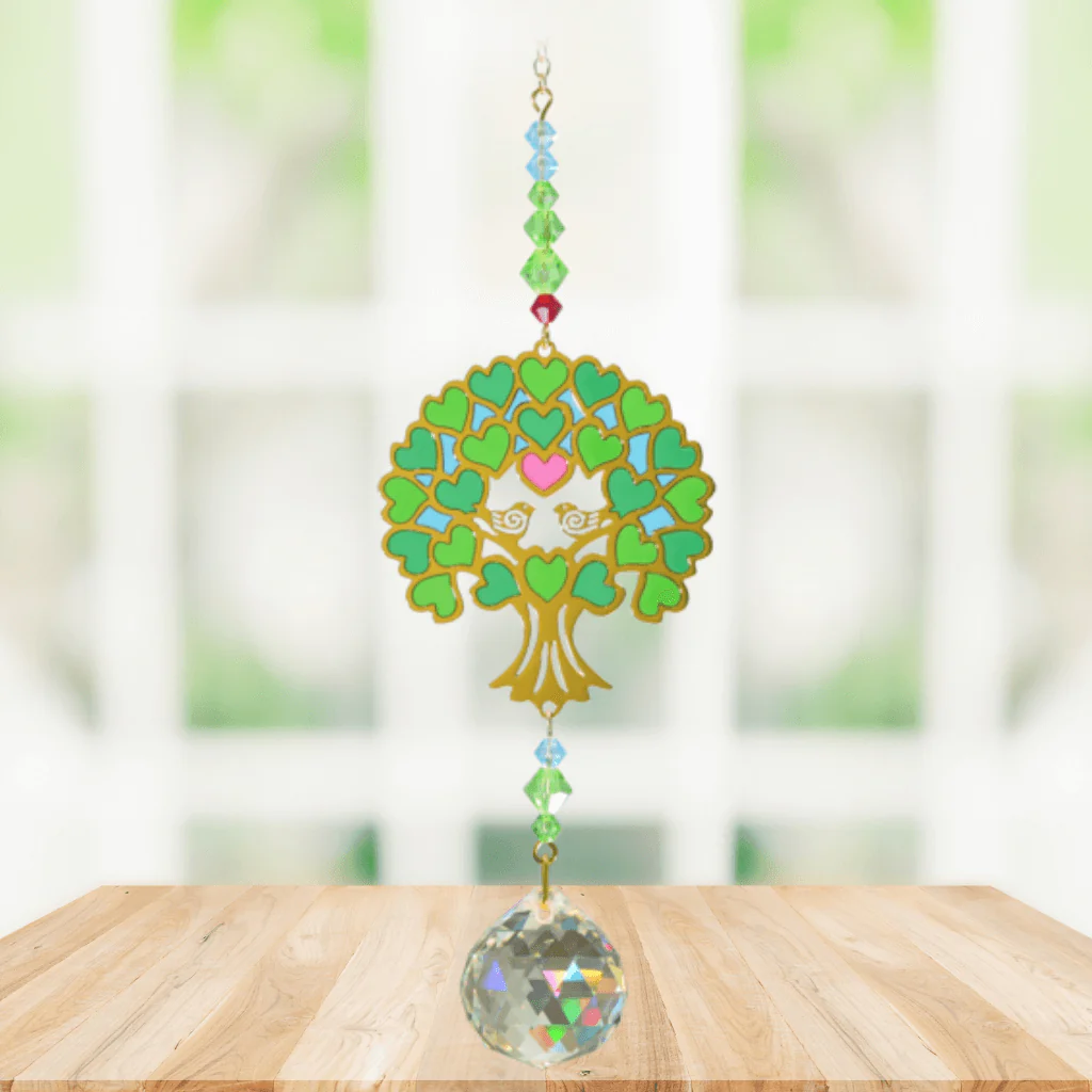 Tree of Life Green Crystal Suncatcher – Crystal Dreams Range - Image 2