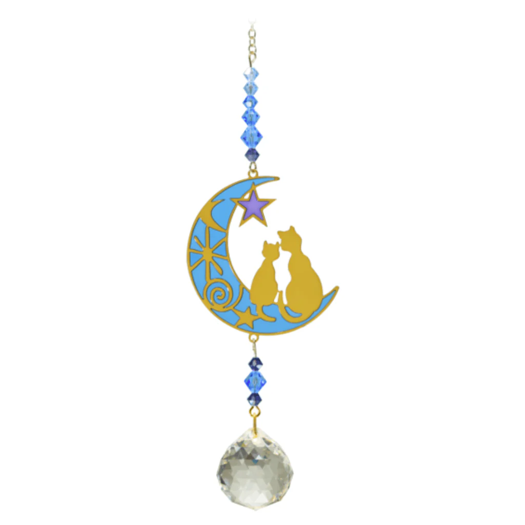 Two Cats Moonlight Crystal Suncatcher – Crystal Dreams Range
