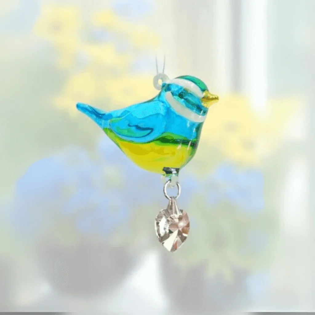 Wild Things ‘Blue Tit’ Crystal Glass Suncatcher – Pretty Little Birds Range - Image 3