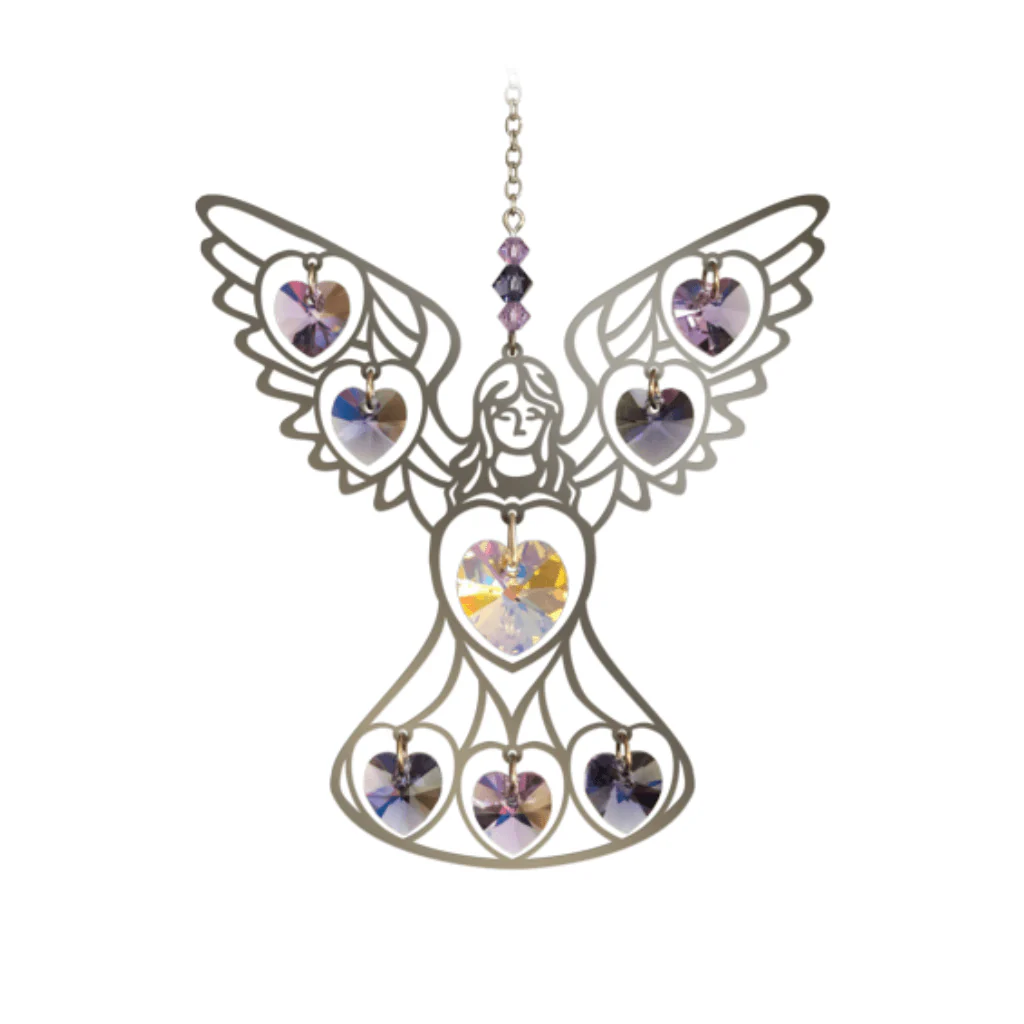 Angel ‘Purple’ Large Crystal Suncatcher – Pure Radiance Collection