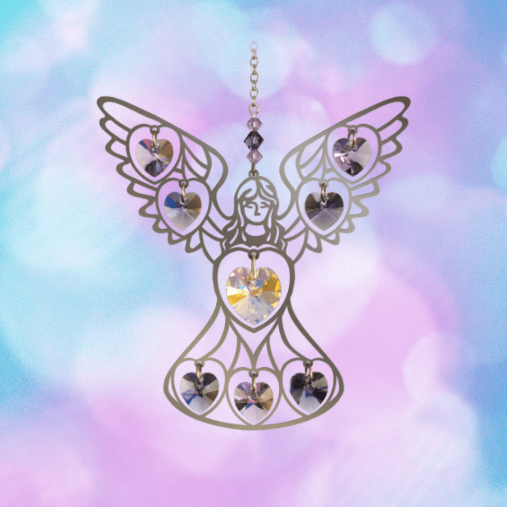 Angel ‘Purple’ Large Crystal Suncatcher – Pure Radiance Collection - Image 3