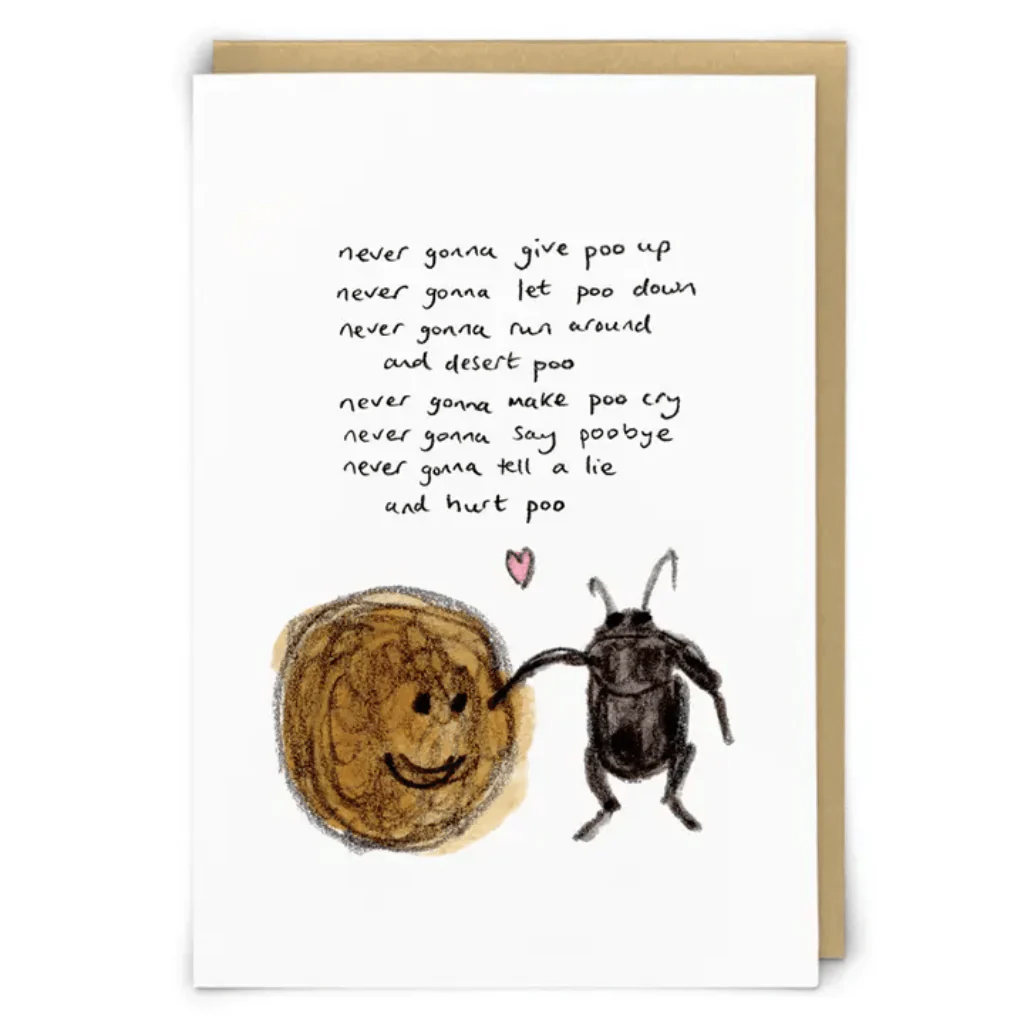 Dung Beetle Funny Poo Greeting Card by Zeppelinmoon