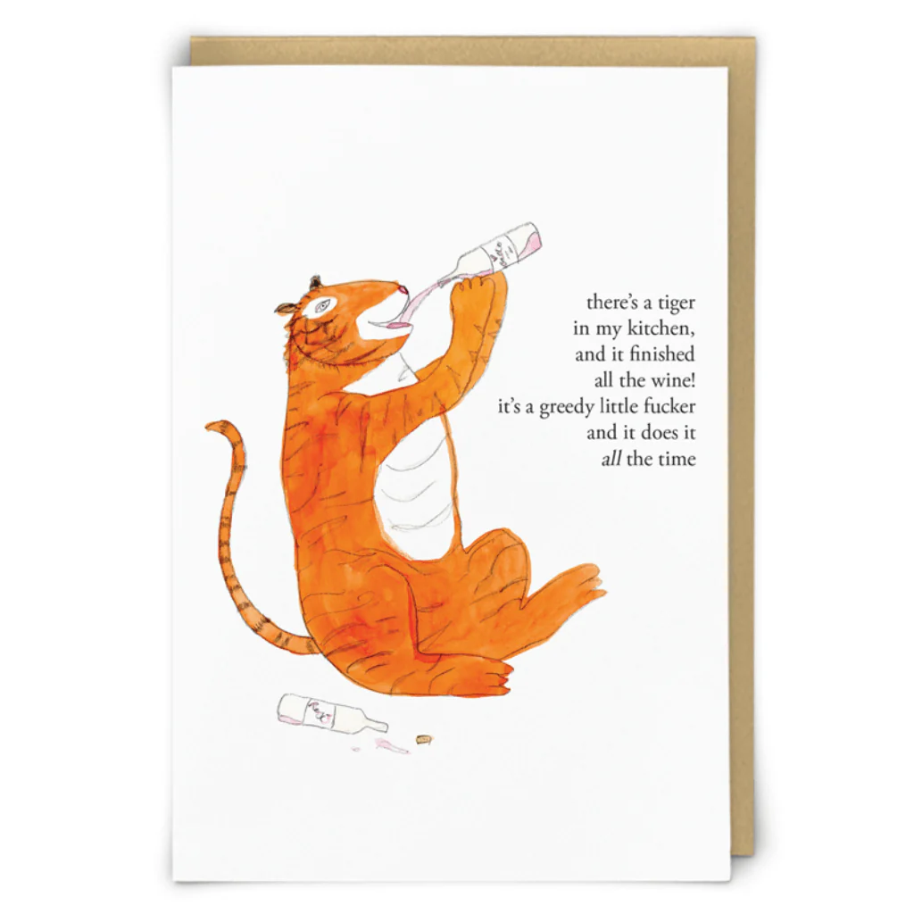 Kitchen Tiger Greeting Card by Zeppelinmoon