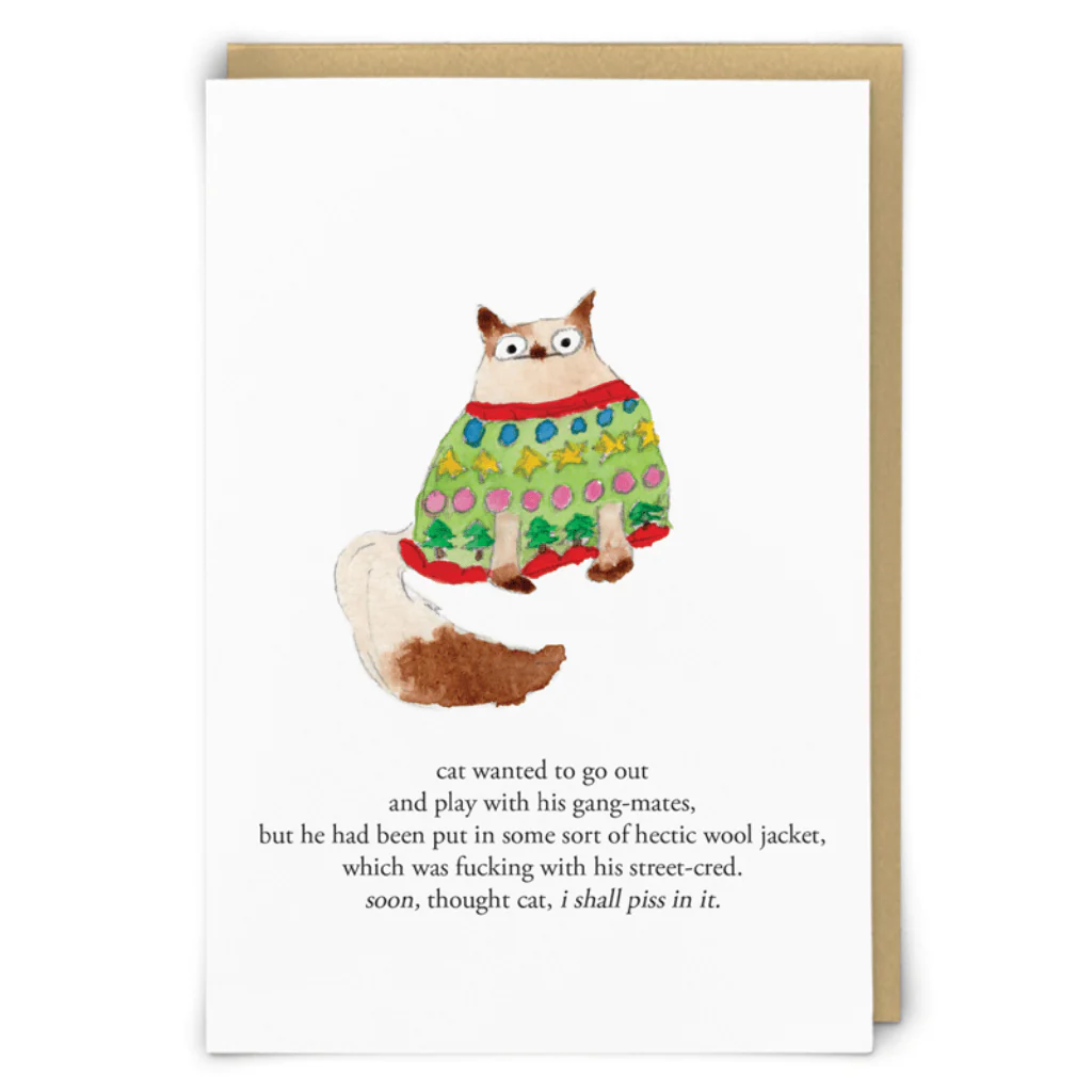 Piss Cat Greeting Card by Zeppelinmoon