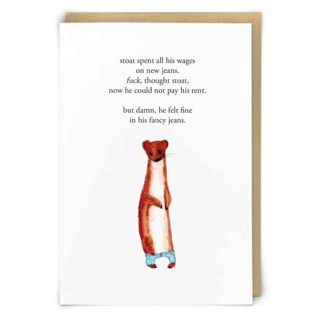 Stoat In Jeans Greeting Card by Zeppelinmoon